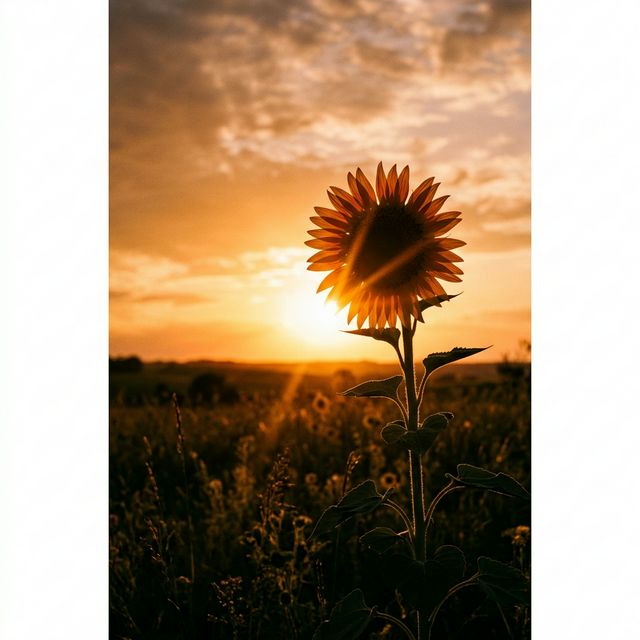 Girasol al atardecer